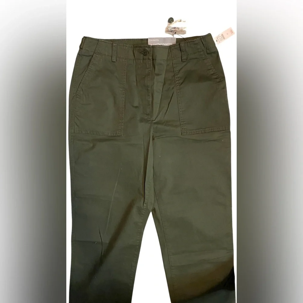 TALBOTS High waisted patch pocket Cropped Pants Size 12 NWT! - Picture 5 of 7